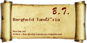 Berghold Tanázia névjegykártya